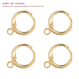 Conclusions de boucle d'oreille en laiton huggie hoop, avec boucles horizontales, plaqué longue durée, sans plomb et sans cadmium et sans nickel