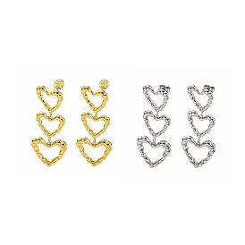 304 Stainless Steel Stud Earrings for Women, Heart