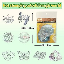 100Pcs PET Laser Stickers, Self-Adhesive Stickers, for DIY Photo Album Diary Scrapbook Decoration