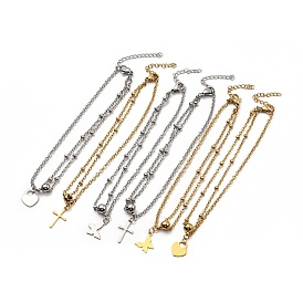 304 подвеска на ногу из нержавеющей стали с цепочками-сателлитами для женщин