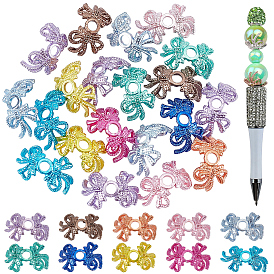 20 pièces de bouchons de perles en alliage imprimés par pulvérisation, bowknot