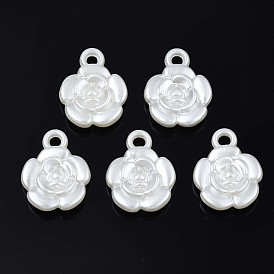 Acrylic Imitation Pearl Pendants, Flower