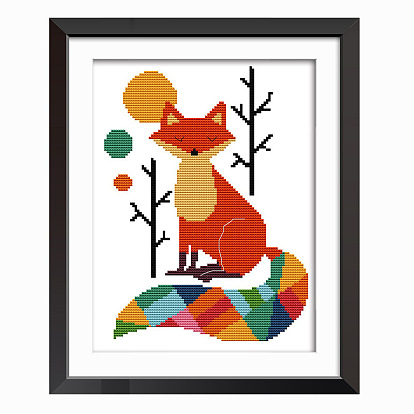 Cross-stitch colorful fox small simple self-embroidery diy embroidery kit