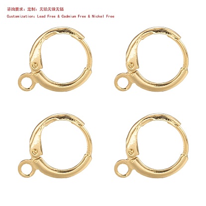 Conclusions de boucle d'oreille en laiton huggie hoop, avec boucles horizontales, plaqué longue durée, sans plomb et sans cadmium et sans nickel