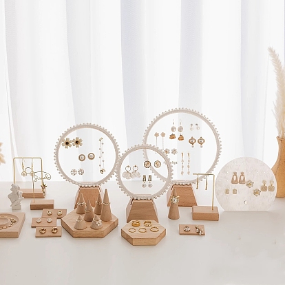 Бамбуковая тарелка для украшений, лоток для хранения колец, , Серьги