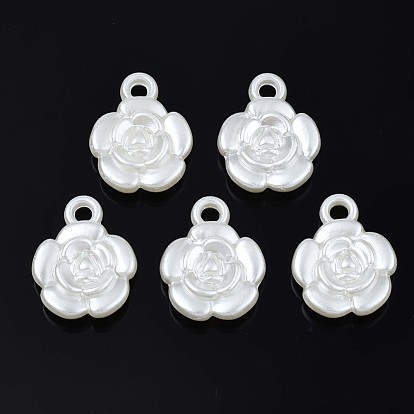 Acrylic Imitation Pearl Pendants, Flower