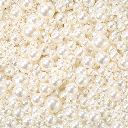 1460 шт 6 стили имитация жемчуга акриловые бусины, окрашенные, круглые
