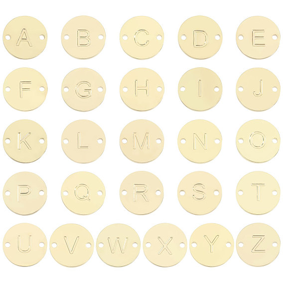 26 шт. 26 стили из нержавеющей стали соединительные подвески, диск с буквенными ссылками, золотые