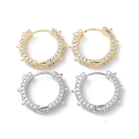 Латунные микро проложить серьги обруча кубического циркония, кольцо