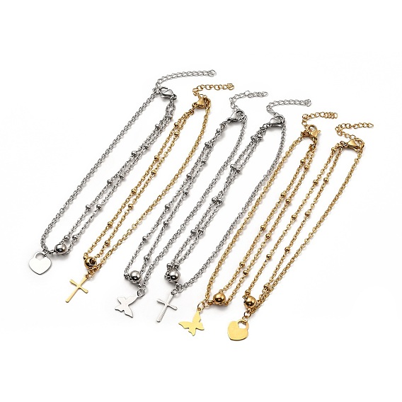 304 подвеска на ногу из нержавеющей стали с цепочками-сателлитами для женщин