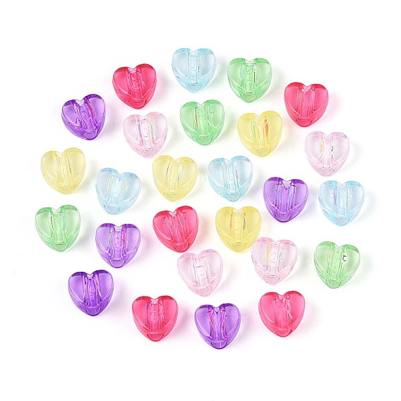 650-700 g 6 цвета прозрачные акриловые бусины, сердце