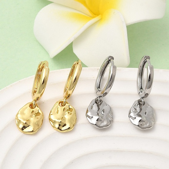 Самородки латунные серьги-кольца, долговечный, стойки покрытие, без свинца и без кадмия