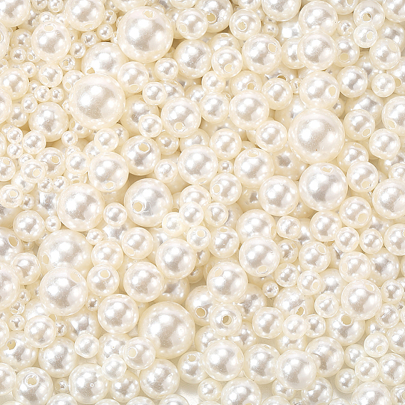 1460 шт 6 стили имитация жемчуга акриловые бусины, окрашенные, круглые