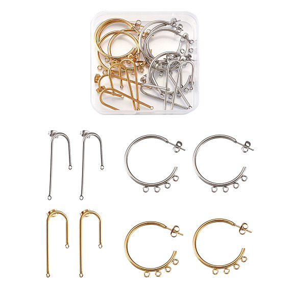 304 Выводы серьги из нержавеющей стали шпилька, с ушными гайками / серьгами