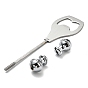 201 Stainless Steel Beadable Bottle Opener, with Alloy Bead