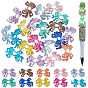 20Pcs Spray Printed Alloy Bead Caps, Bowknot