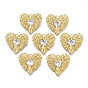 Brass Micro Pave Clear Cubic Zirconia Pendants, Nickel Free, Heart