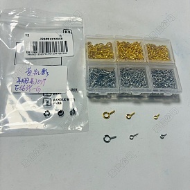 Iron Screw Eye Pin Peg Bails, For Half Drilled Beads