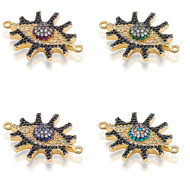 New micro-inlaid CZ sun flower jewelry evil eye DIY devil's eye bracelet necklace pendant