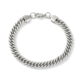 201 Stainless Steel Cuban Link Chain Bracelets for Women Men