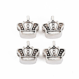 Tibetan Style Alloy European Beads, Cadmium Free & Lead Free, Crown