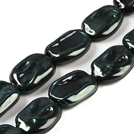 Electroplated Shell Pearl Beads Strands, Oval