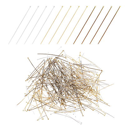 300pcs 3 Colors Brass Ball Head Pins