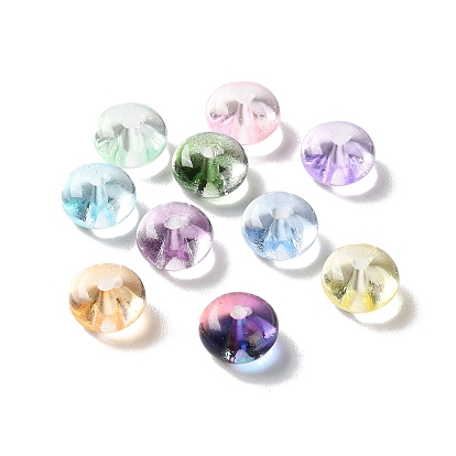 Выпечка расписные прозрачные стеклянные бусины, рондель