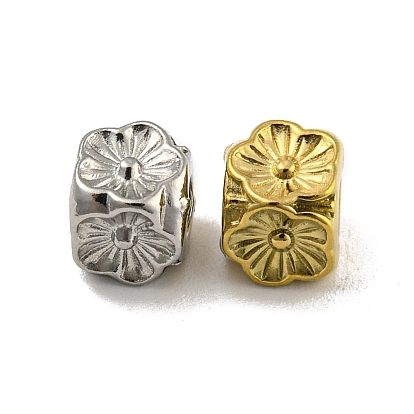 304 из нержавеющей стали бусы, Кубик с цветком