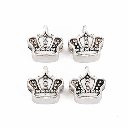 Tibetan Style Alloy European Beads, Cadmium Free & Lead Free, Crown