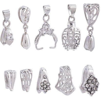 50 шт. 10 стили филигрань стойка покрытие латунный кулон зажимные скобы, щипцы для льда и защелки на поручнях