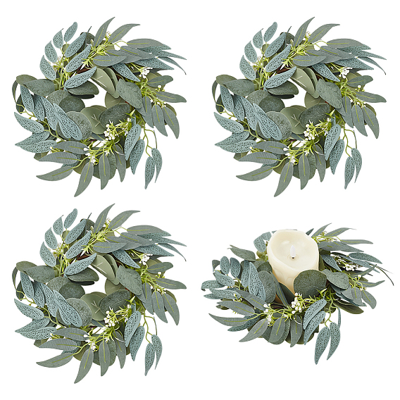 Шелковая ткань с полиэтиленовой пластиковой гирляндой для свечи, искусственный цветок