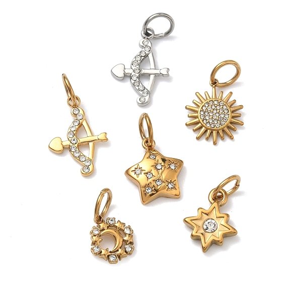 304 подвески из прозрачного кубического циркония из нержавеющей стали