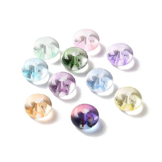 Выпечка расписные прозрачные стеклянные бусины, рондель