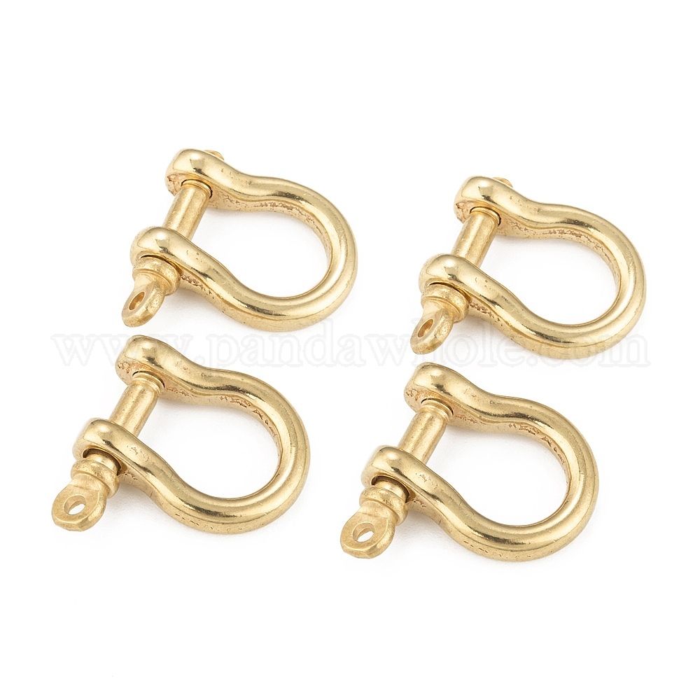 China Factory Brass D-Ring Anchor Shackle Clasps, for Bracelets Making  25x25x7mm, Hole: 2.5mm in bulk online 
