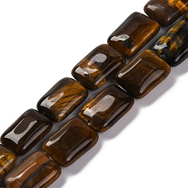 Natural Tiger Eye Beads Strands, Rectangle