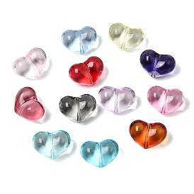 Прозрачные стеклянные бусины, окрашенная и подогревом, сердце