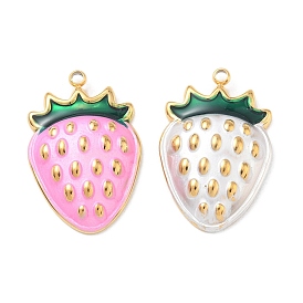 304 нержавеющей стальной эмали подвески, клубника прелести, золотые