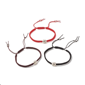 Buddha Head Braided Bead Bracelet, Amulet Protection Jewelry for Women