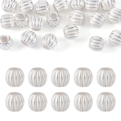 20шт. 925 рифленые круглые разделительные бусины из стерлингового серебра