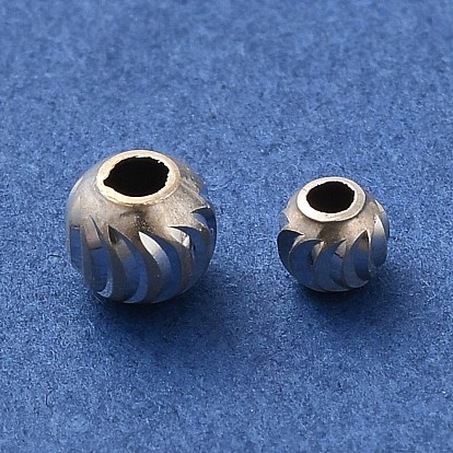 925 Sterling Silver Corrugated Round Spacer Beads