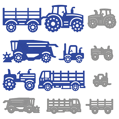 Углеродистая сталь разрезает трафареты, для diy scrapbooking, Фотоальбом, декоративная бумага для тиснения, цвет нержавеющей стали, выкройка грузовика