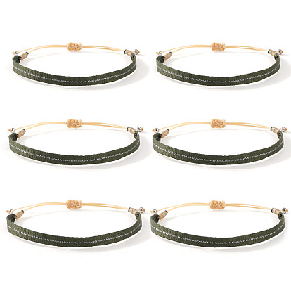 6 Conjuntos de pulseras vintage bohemias de cordón de algodón trenzado (piezas), Pulseras ajustables hechas a mano de estilo étnico
