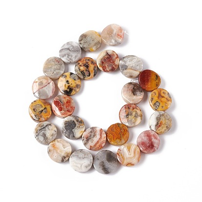 Natural Crazy Agate Beads Strands, Twist Flat Round