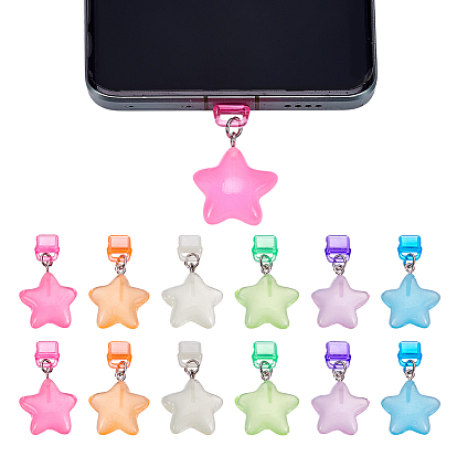 12шт 6 стиль пластиковые мобильные пылезащитные заглушки, cmолой, звезда