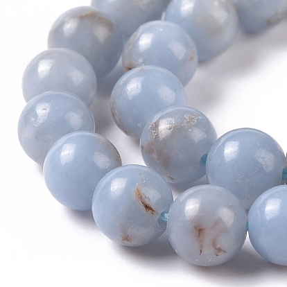 Natural Angelite Beads Strands, Round