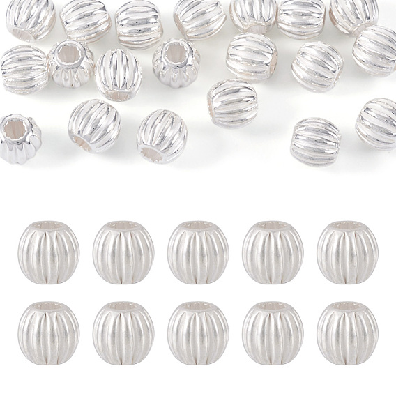 20шт. 925 рифленые круглые разделительные бусины из стерлингового серебра