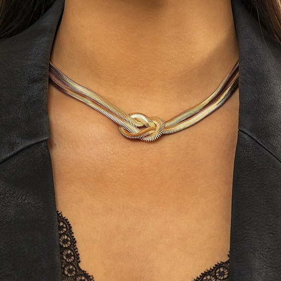 Ожерелья с железной змеей и цепочкой-узлом для женщин