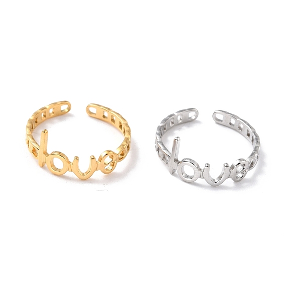 Ионное покрытие (ip) 304 перстни из нержавеющей стали, манжеты кольца, долговечный, Слово любовь