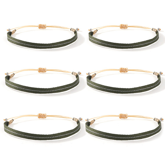 6Ensembles de bracelets vintage bohèmes en cordon de coton tressé, Bracelets ethniques ajustables faits main